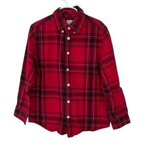 Dressed Up Gymboree Boys Red Plaid Button Down Collared Shirt Size 7/8